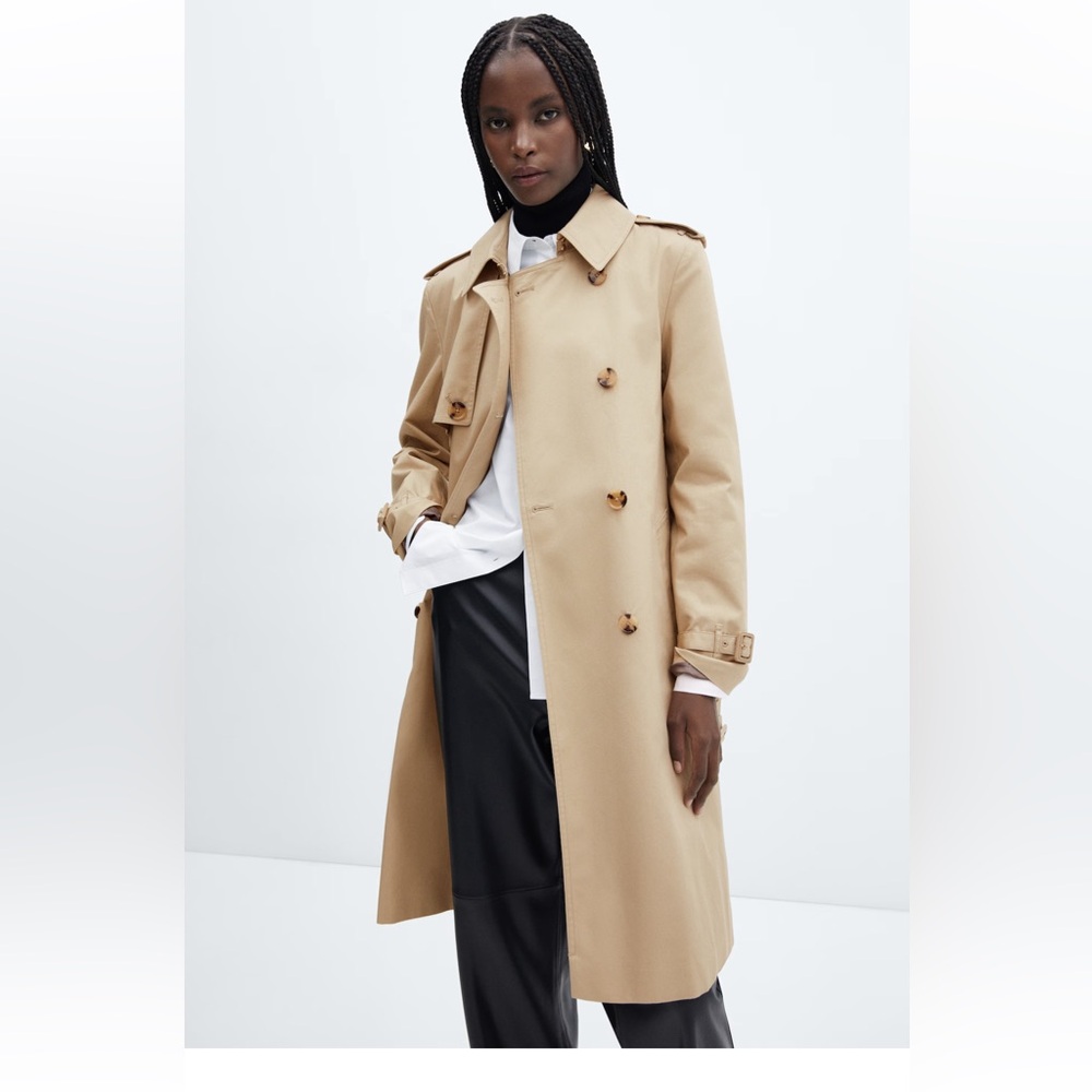 MANGO Long Double Breasted Trench Coat